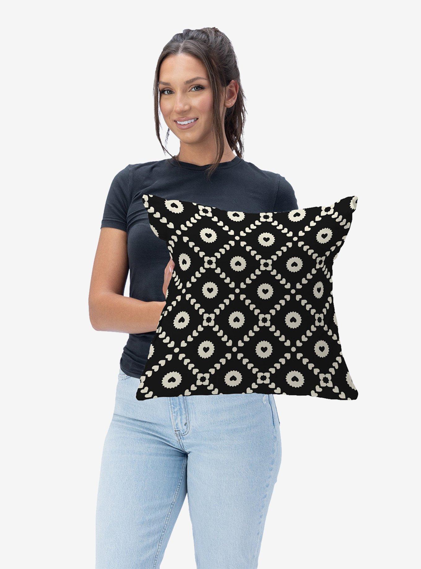 Black Hearts Throw Pillow, , hi-res