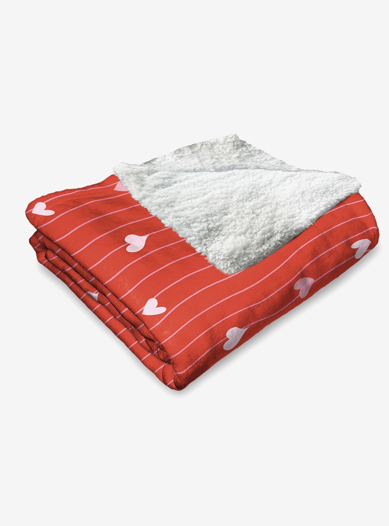 Line Hearts Silk Touch Sherpa Throw Blanket, , alternate