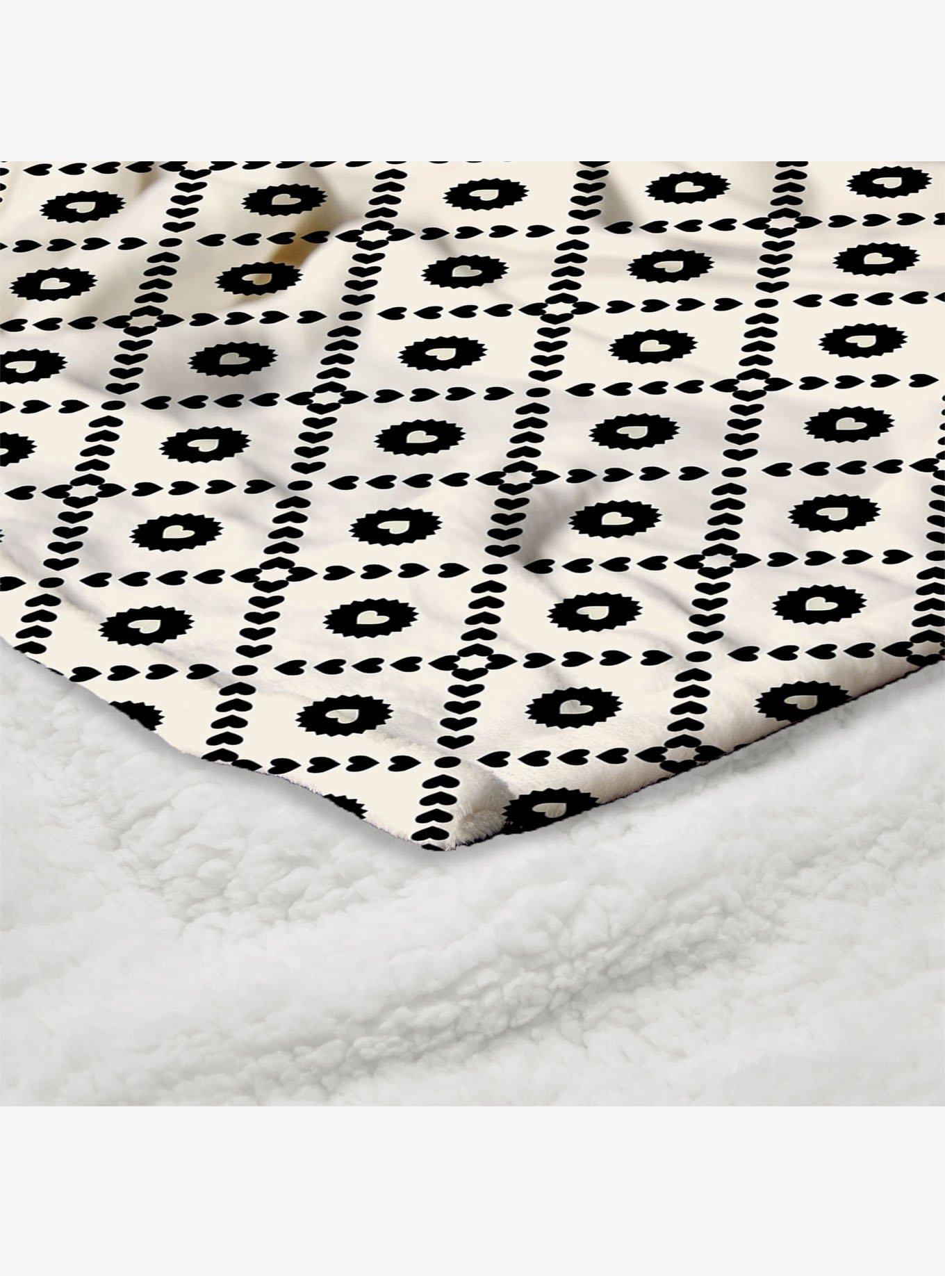 Black Hearts Silk Touch Sherpa Throw Blanket, , alternate