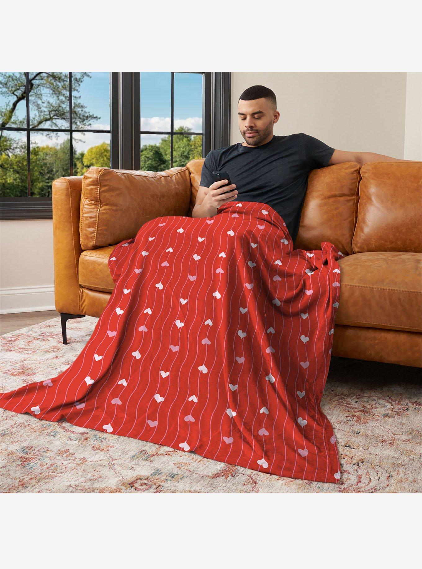 Line Hearts 60x80" Silk Touch Throw Blanket, , alternate