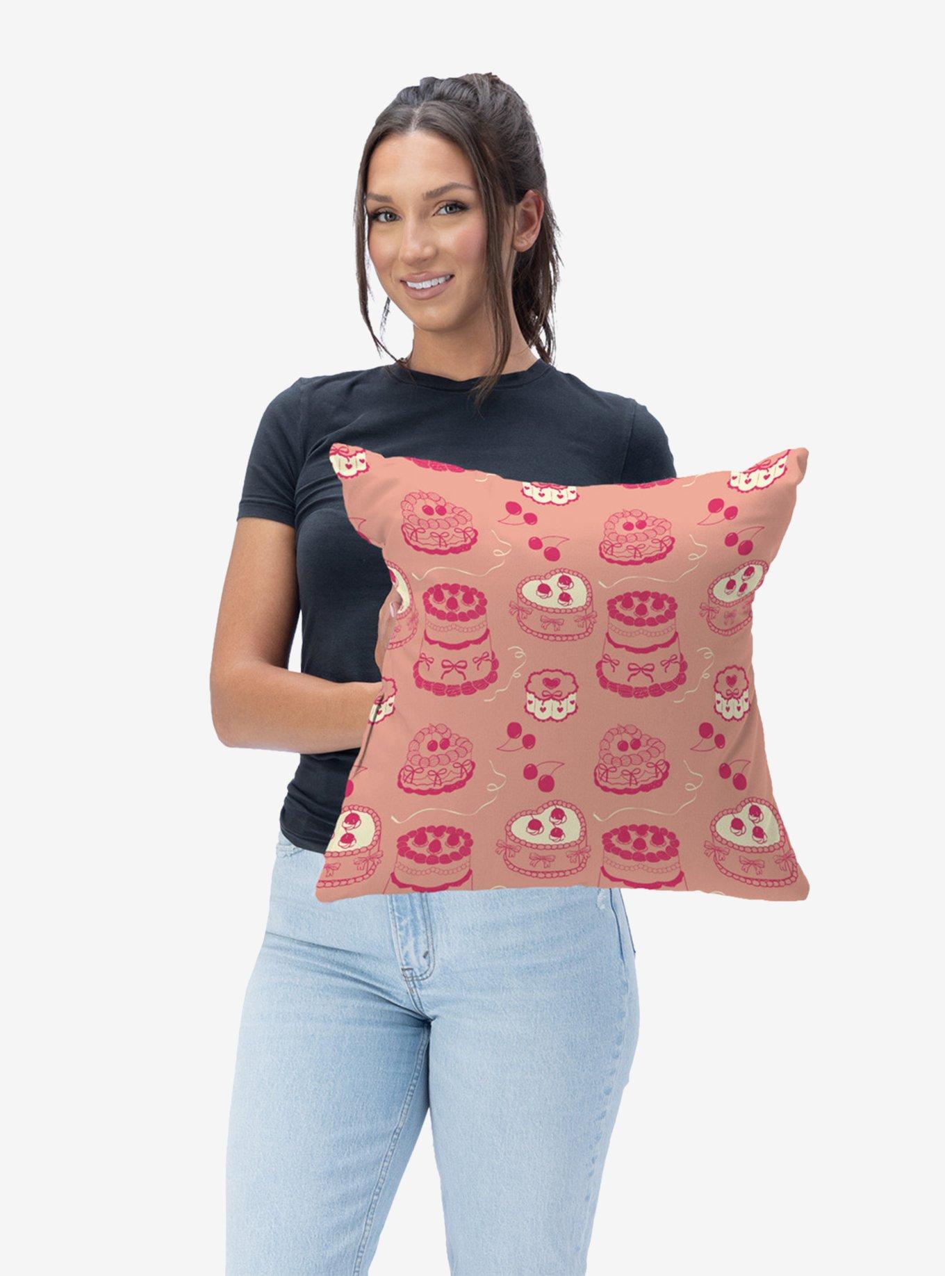 Valentine's Day Cakes Throw Pillow, , hi-res