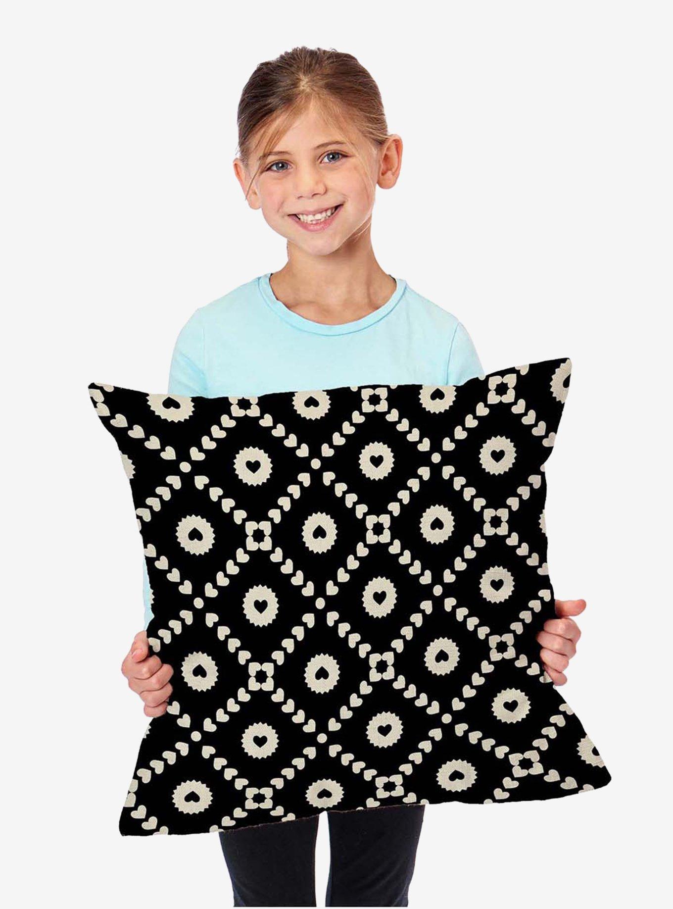 Black Hearts Throw Pillow, , alternate