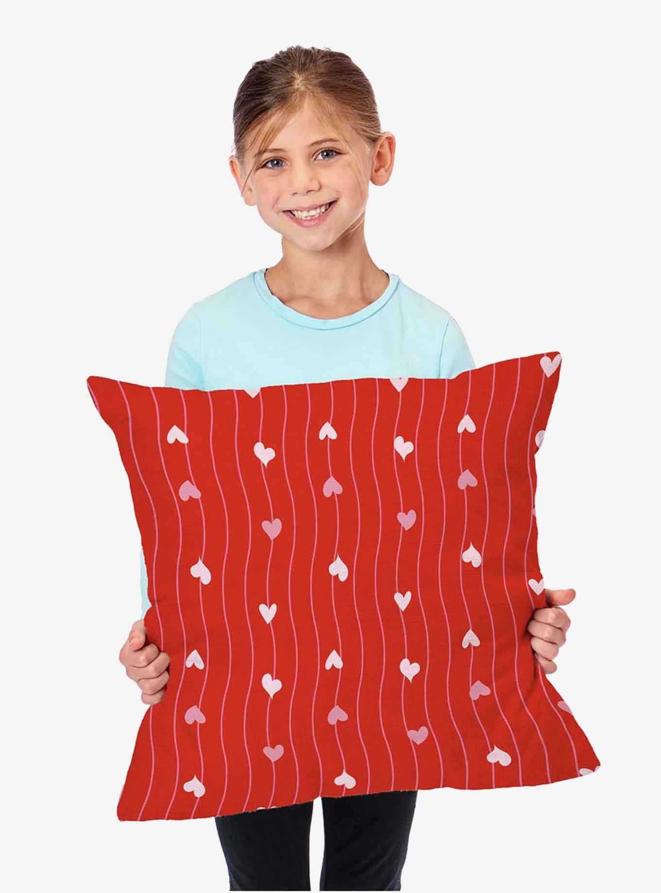 Line Hearts Throw Pillow, , alternate