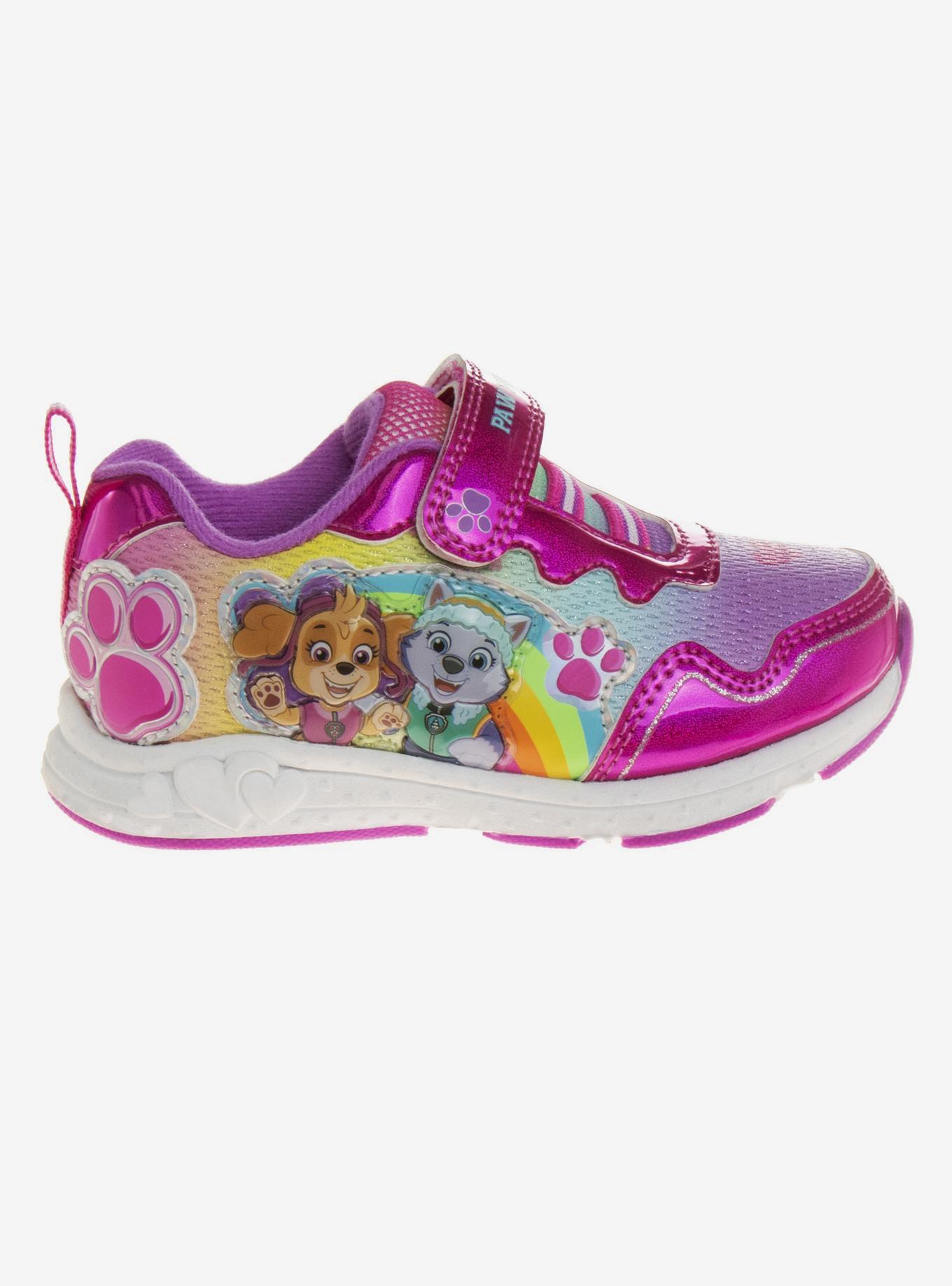 Paw Patrol Skye and Everest Hook & Loop Toddler & Girls Light Up Sneakers, PINK, alternate