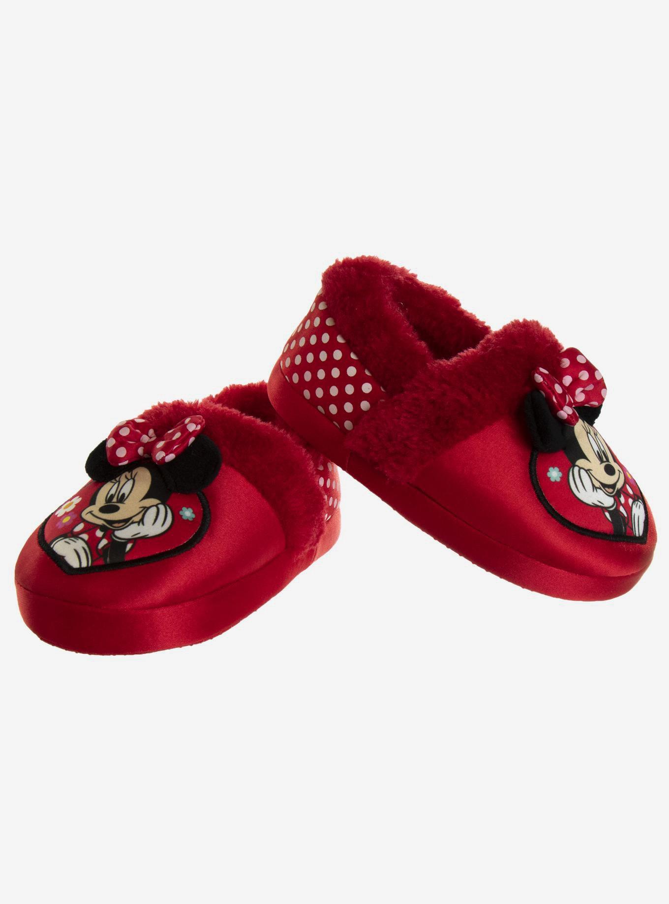 Disney Minnie Mouse Dual Sizes Toddler & Girls Slippers, RED, alternate