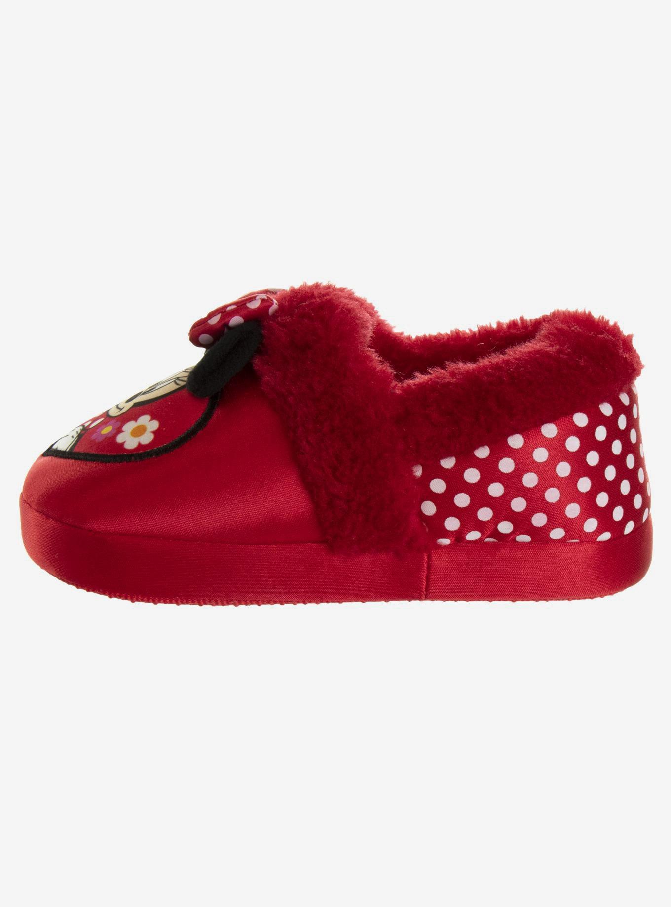 Disney Minnie Mouse Dual Sizes Toddler & Girls Slippers, RED, alternate