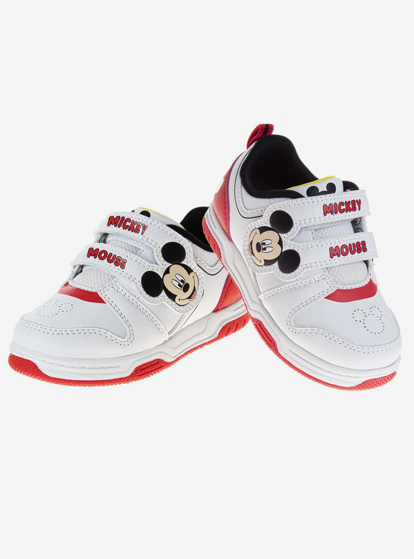 Disney Mickey Mouse Hook and Loop Toddler & Boys Sneakers, BRIGHT WHITE, alternate