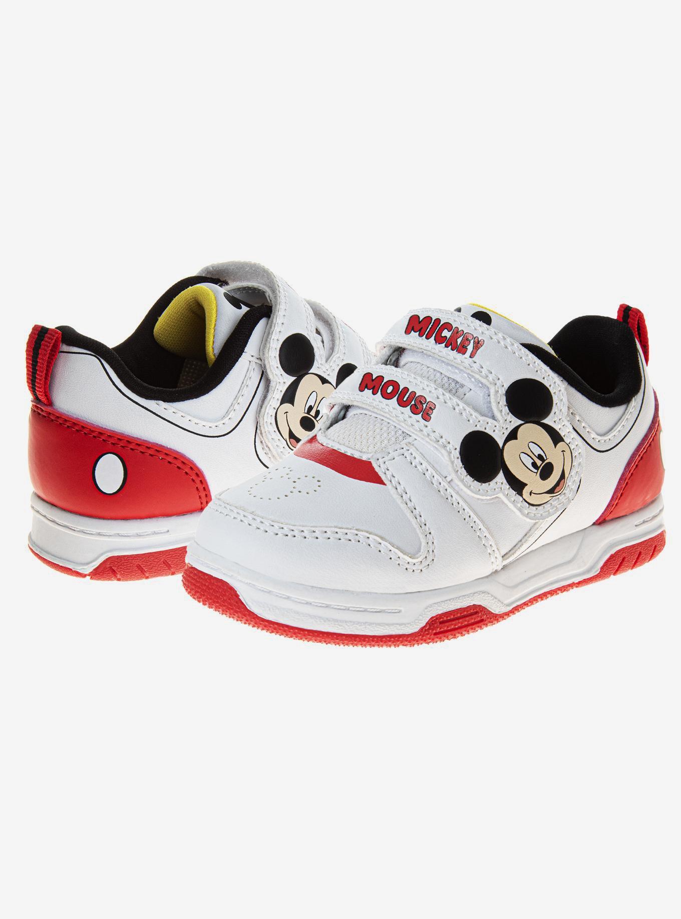 Disney Mickey Mouse Hook and Loop Toddler & Boys Sneakers, BRIGHT WHITE, alternate