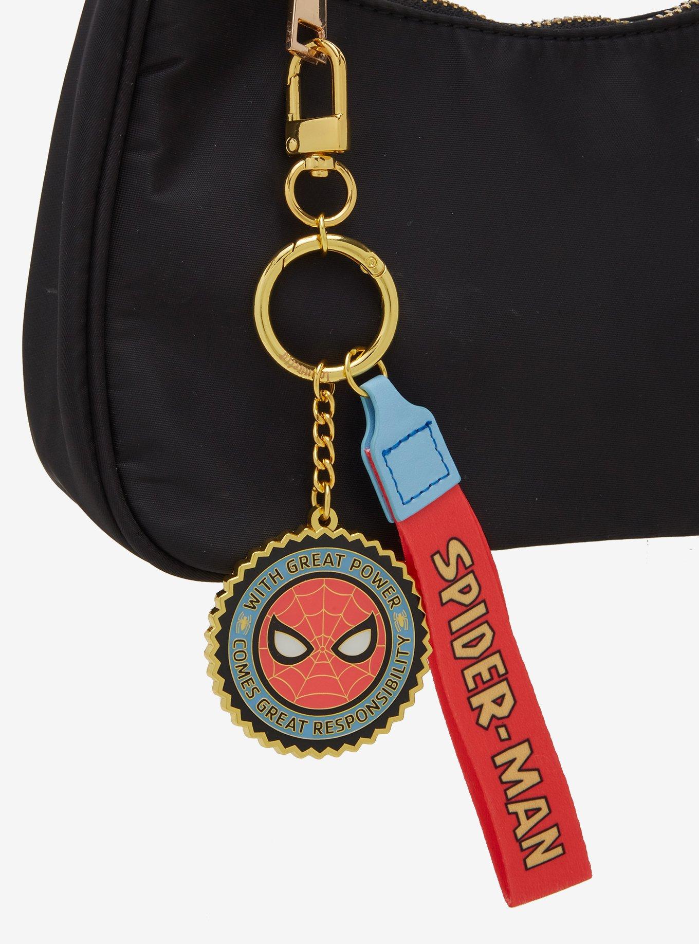 Loungefly Marvel Spider-Man Retro Badge Wristlet Keychain - BoxLunch Exclusive, , hi-res