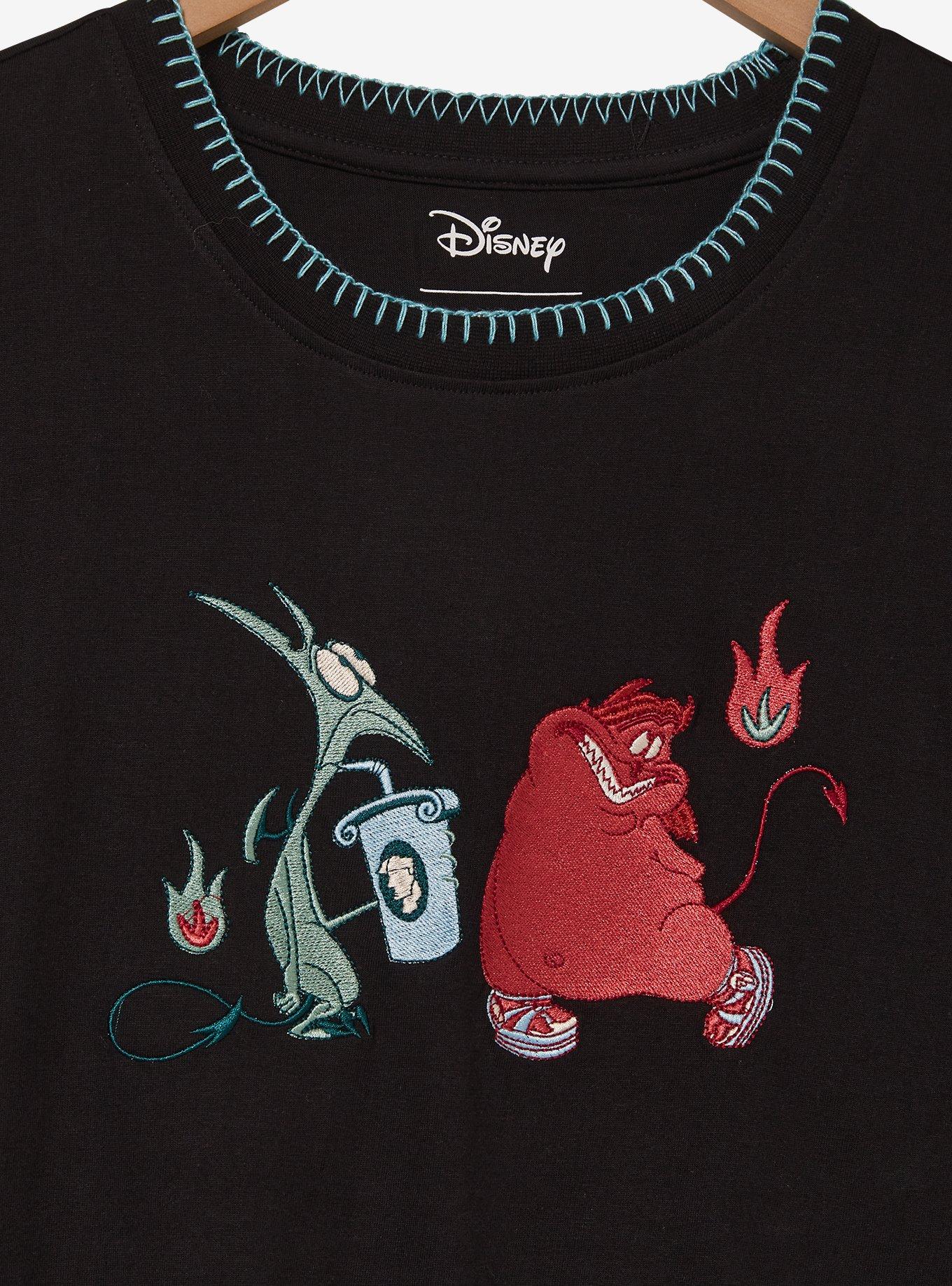 Disney Hercules Pain & Panic Embroidered Women's Plus Size T-Shirt - BoxLunch Exclusive, BLACK, alternate