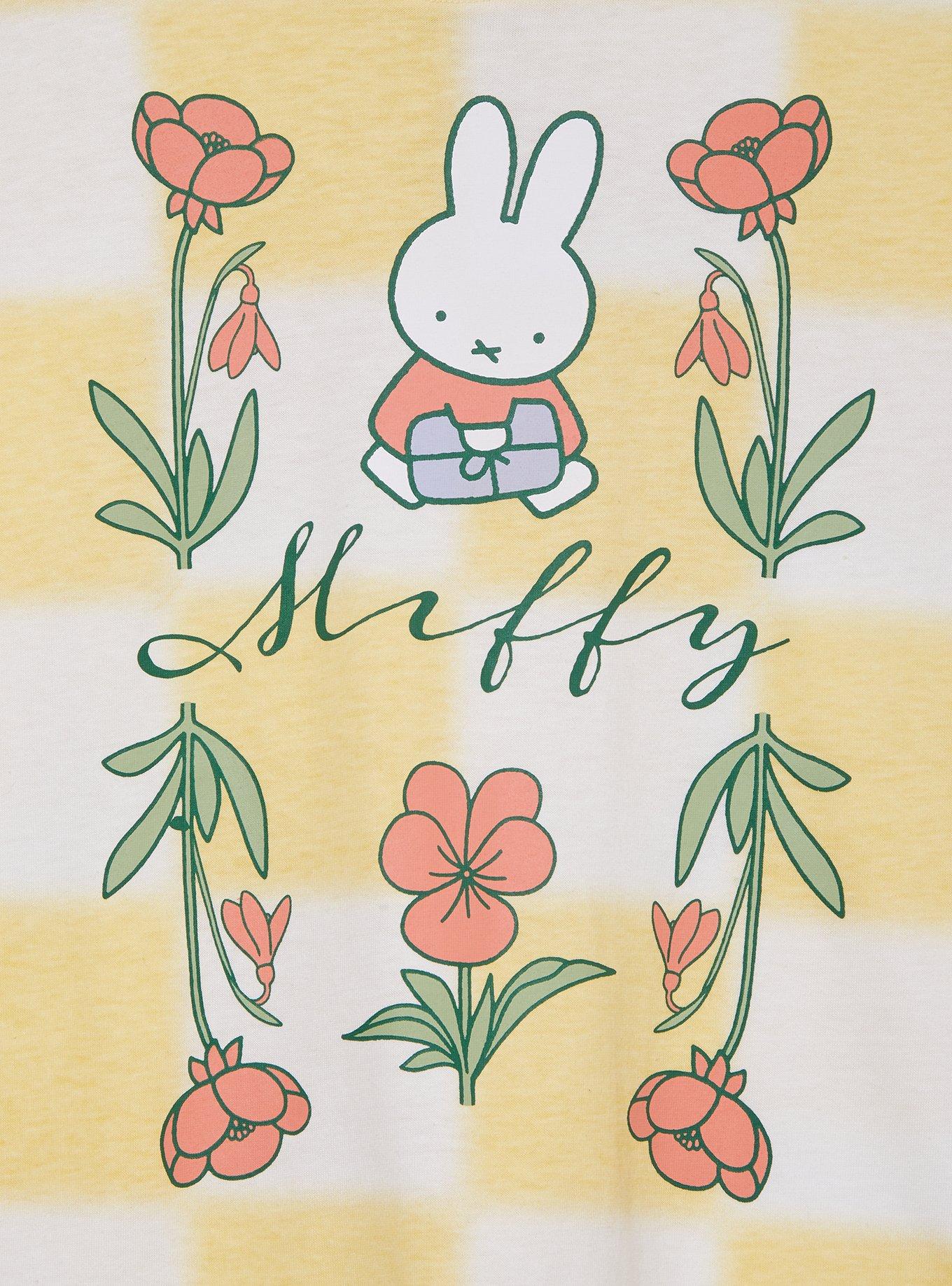 Miffy Floral Checkered Women's T-Shirt — BoxLunch Exclusive