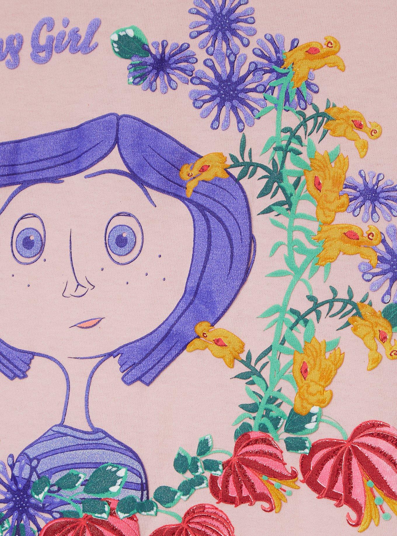 Coraline Floral Portrait T-Shirt - BoxLunch Exclusive, CREAM, alternate