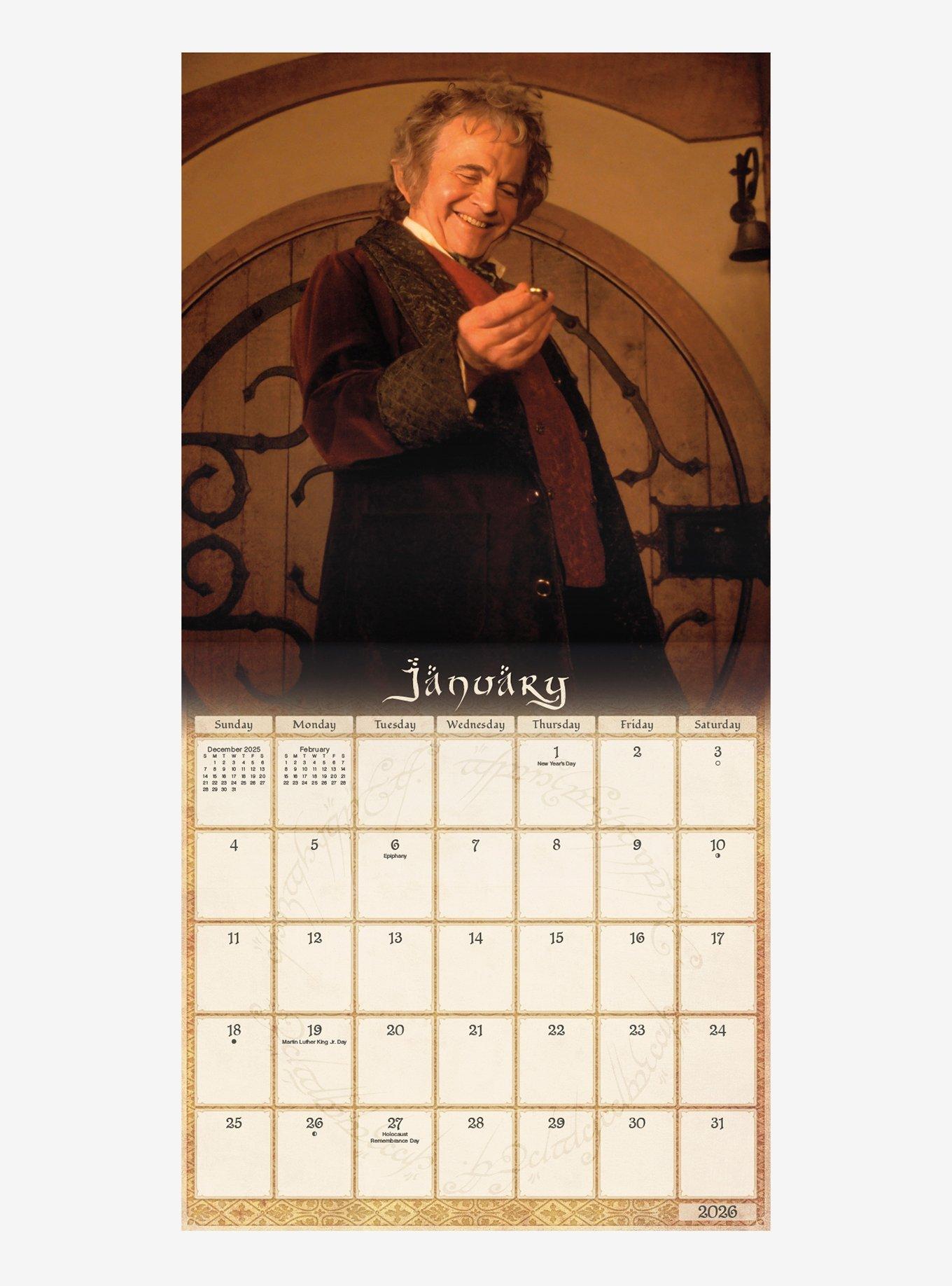 The Lord of the Rings 2026 Wall Calendar, , alternate