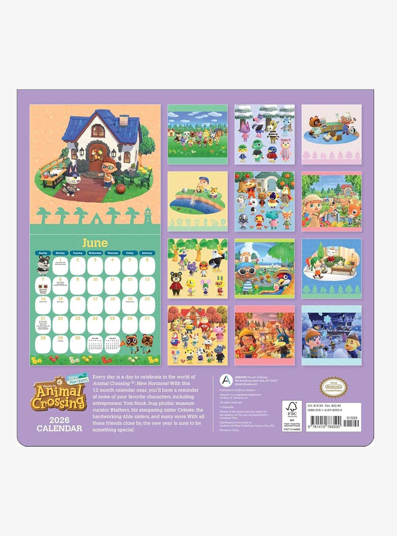 Animal Crossing 2026 Calendar