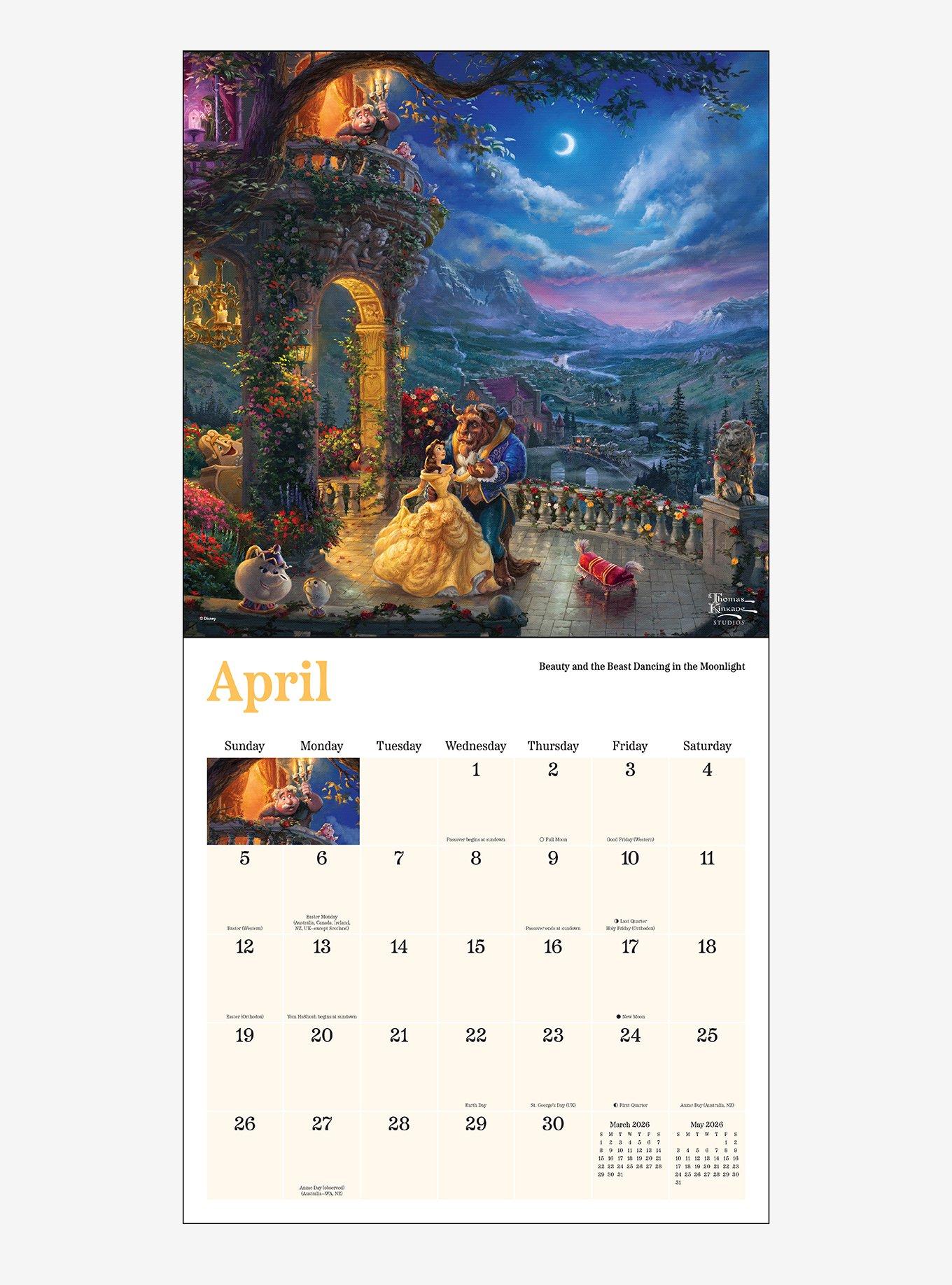 Disney Thomas Kincade Artwork 2026 Wall Calendar, , hi-res