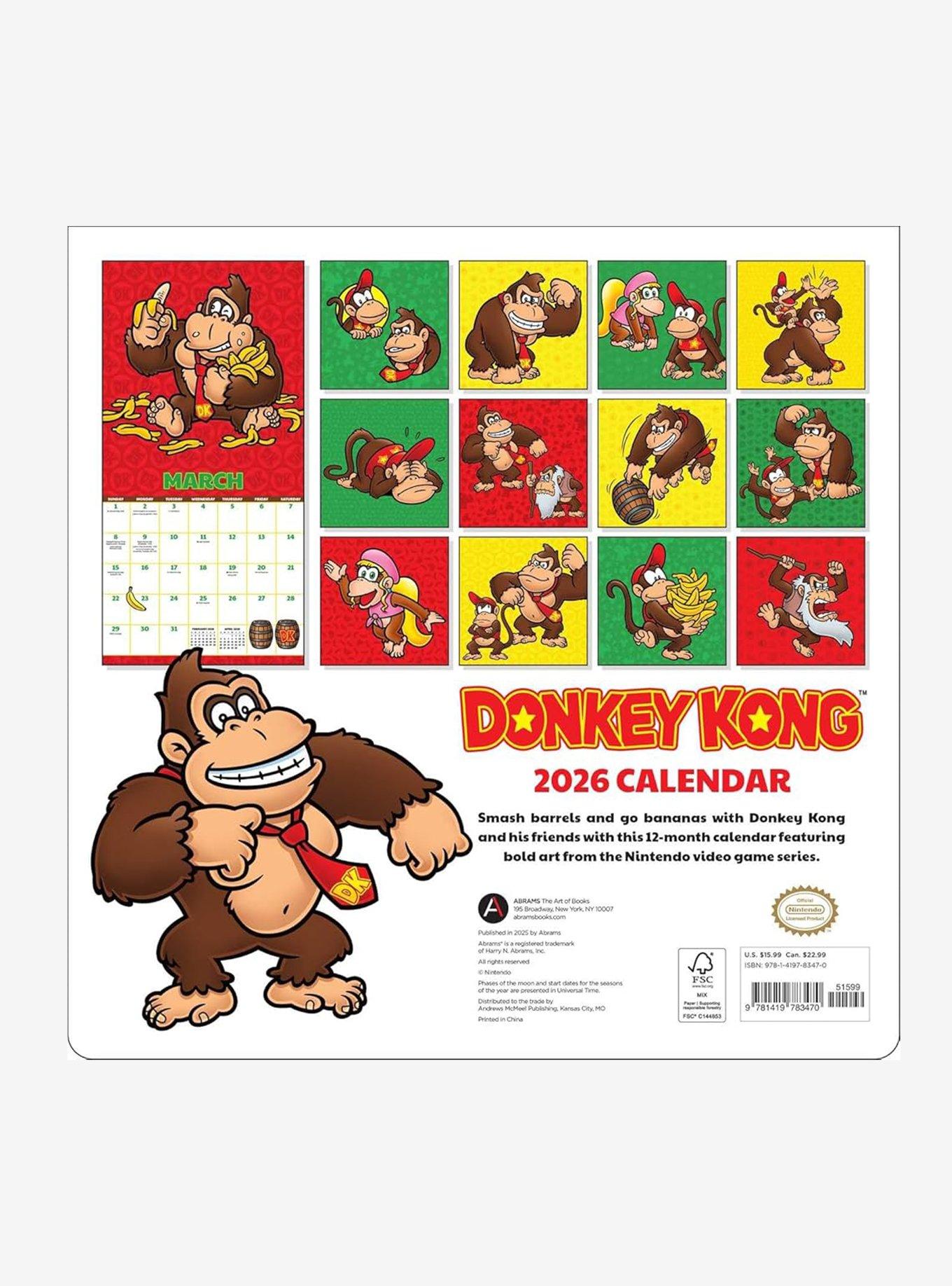 Nintendo Donkey Kong 2026 Calendar