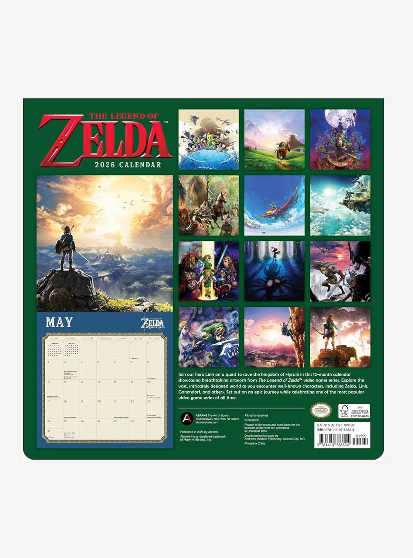 The Legend of Zelda 2026 Wall Calendar