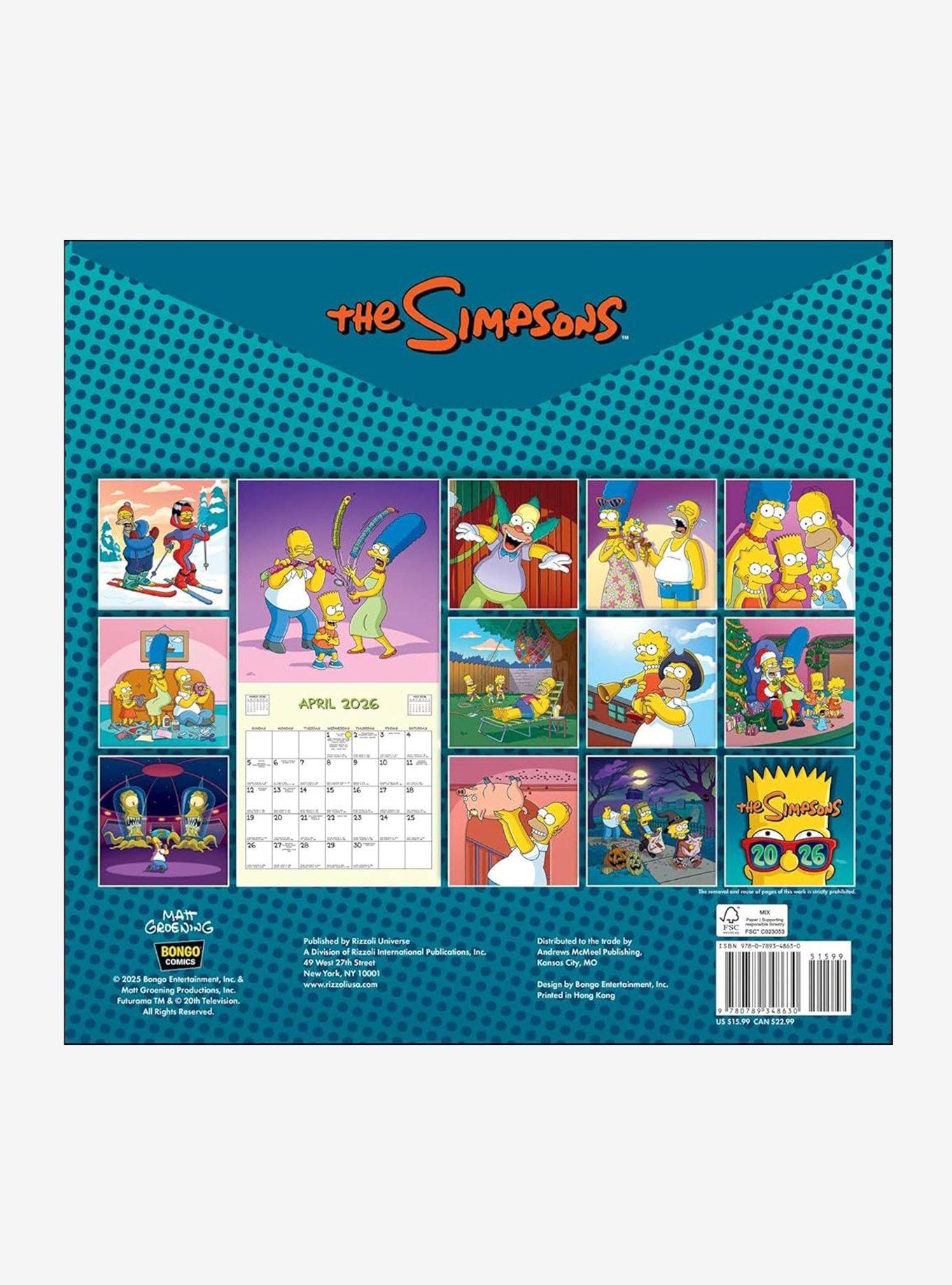 The Simpsons 2026 Wall Calendar