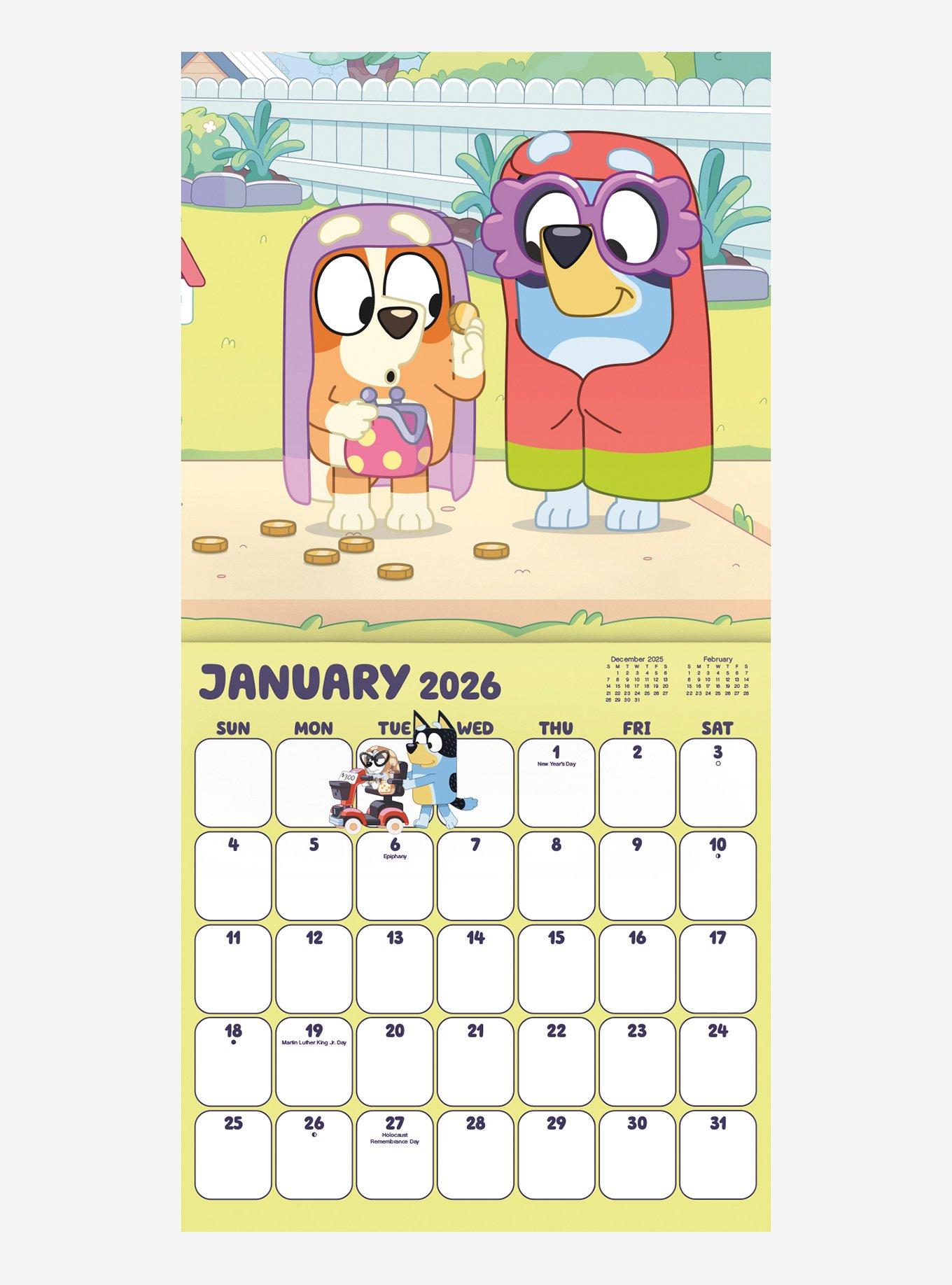 Bluey 2026 Wall Calendar
