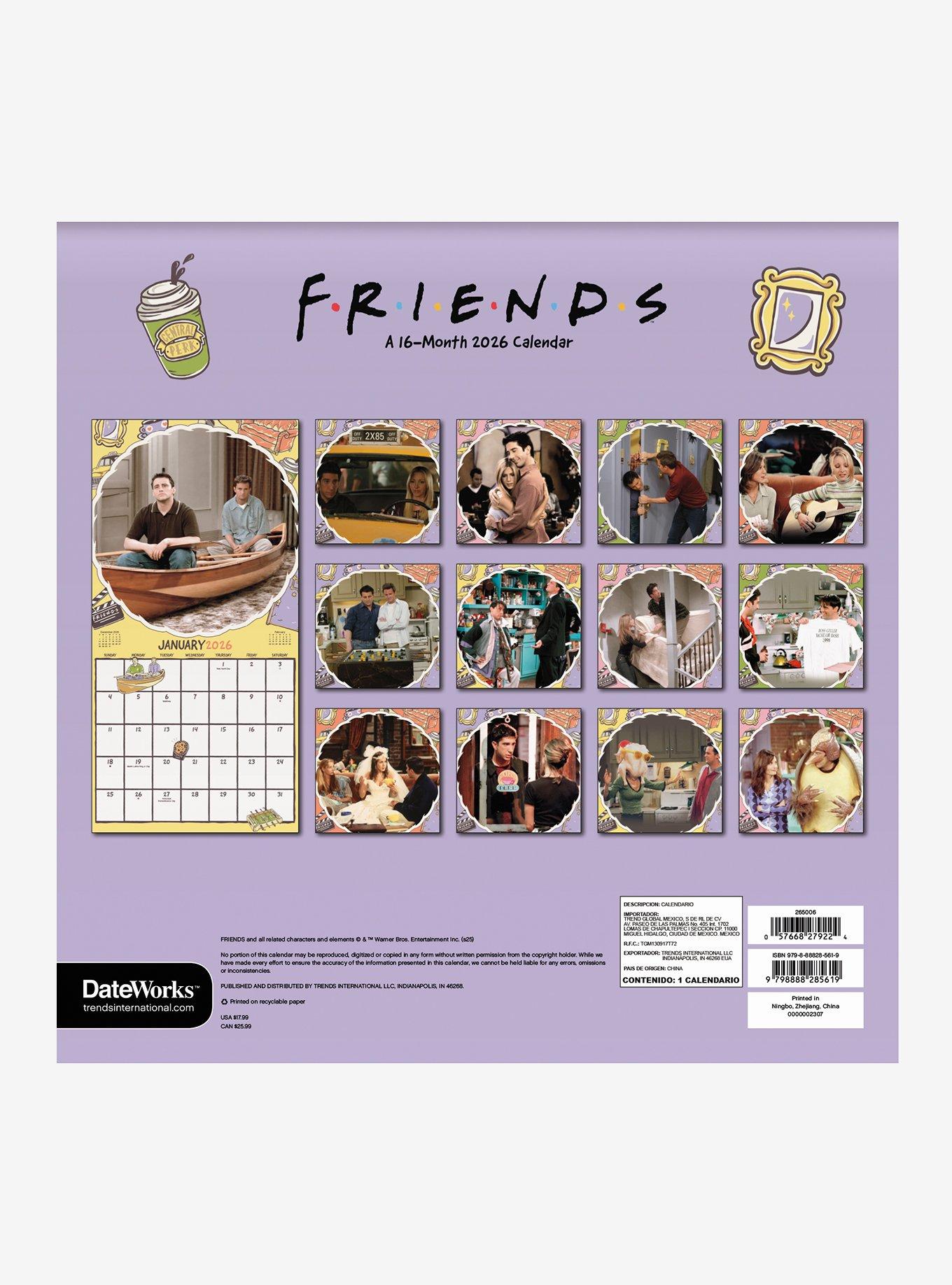 Friends 2026 Wall Calendar