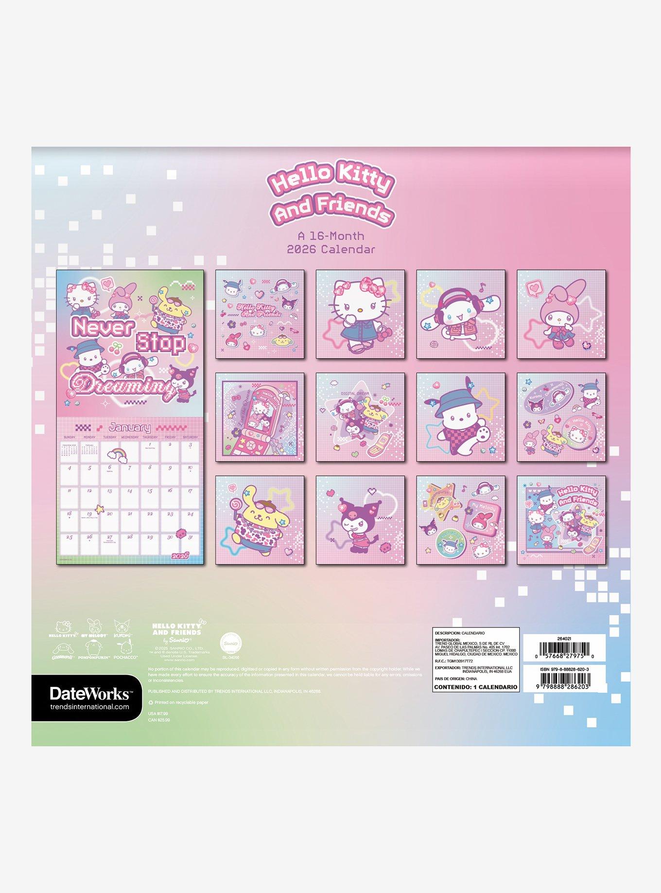 Sanrio Hello Kitty and Friends 2026 Wall Calendar, , hi-res