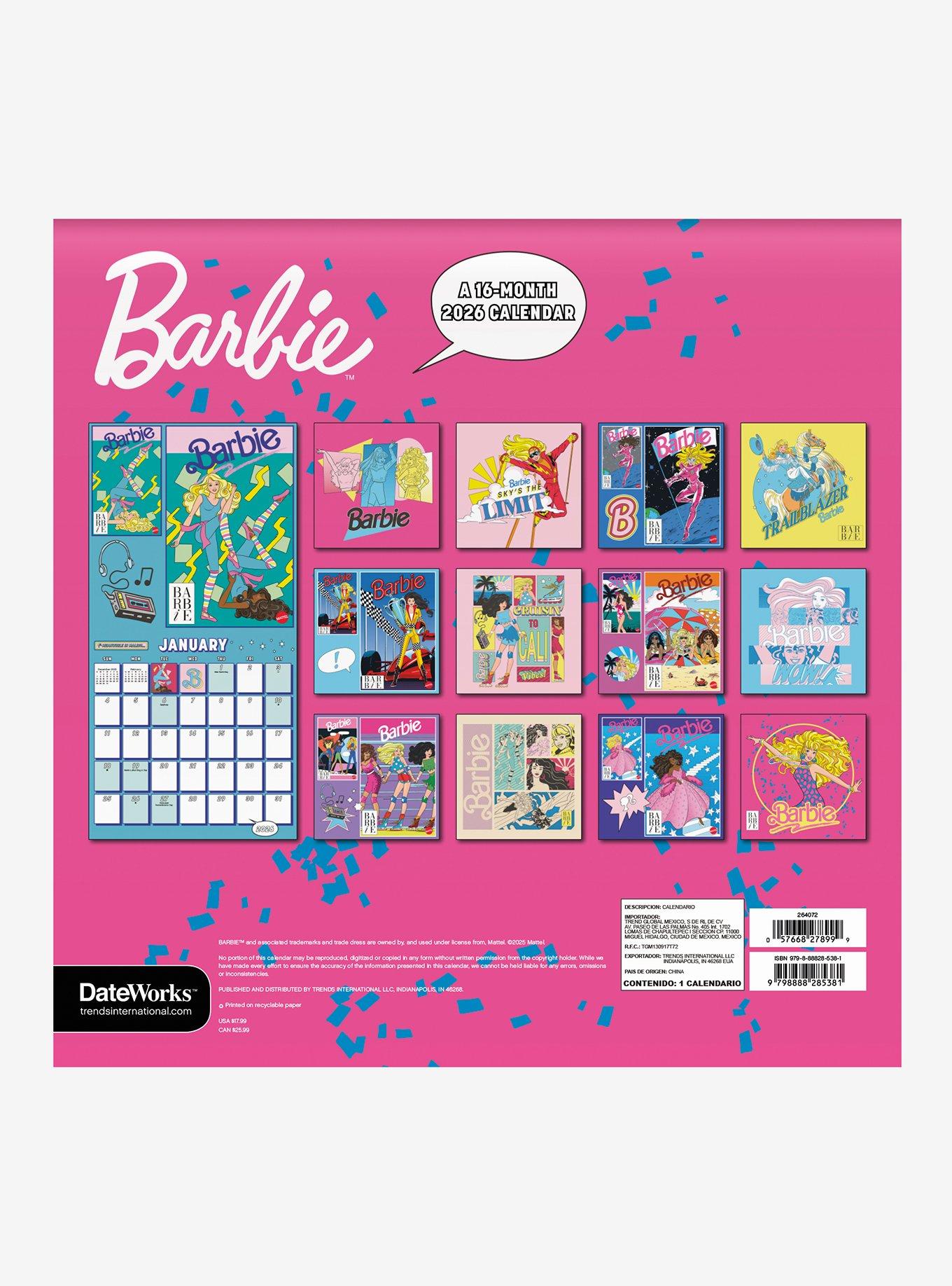 Barbie 2026 Wall Calendar