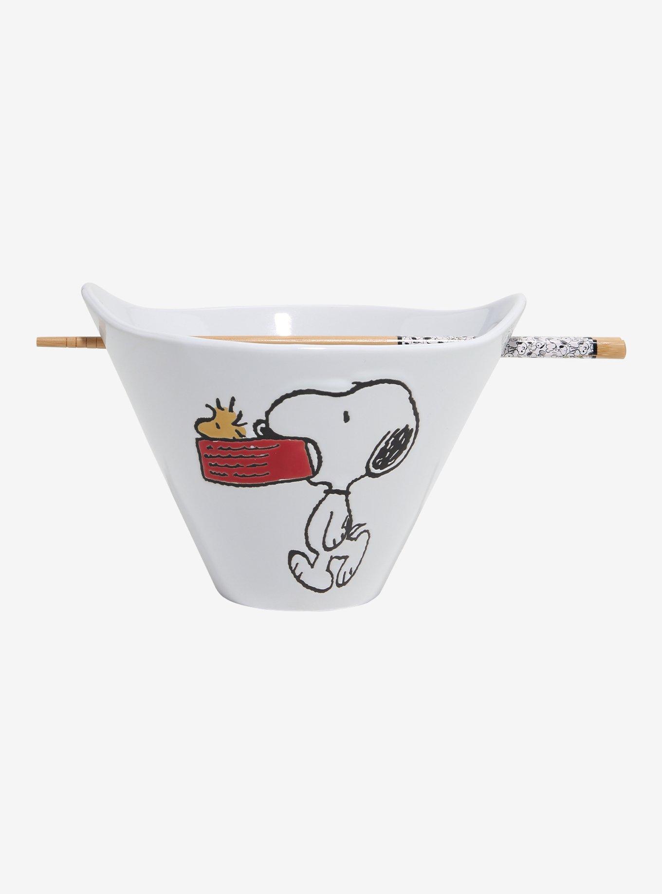 Peanuts Snoopy & Woodstock Wax Resist Ramen Bowl with Chopsticks, , hi-res