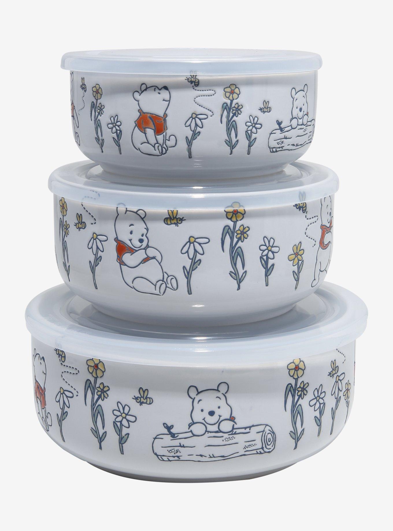 Disney Winnie the Pooh Floral Wax Resist Bowl & Lid Set, , hi-res