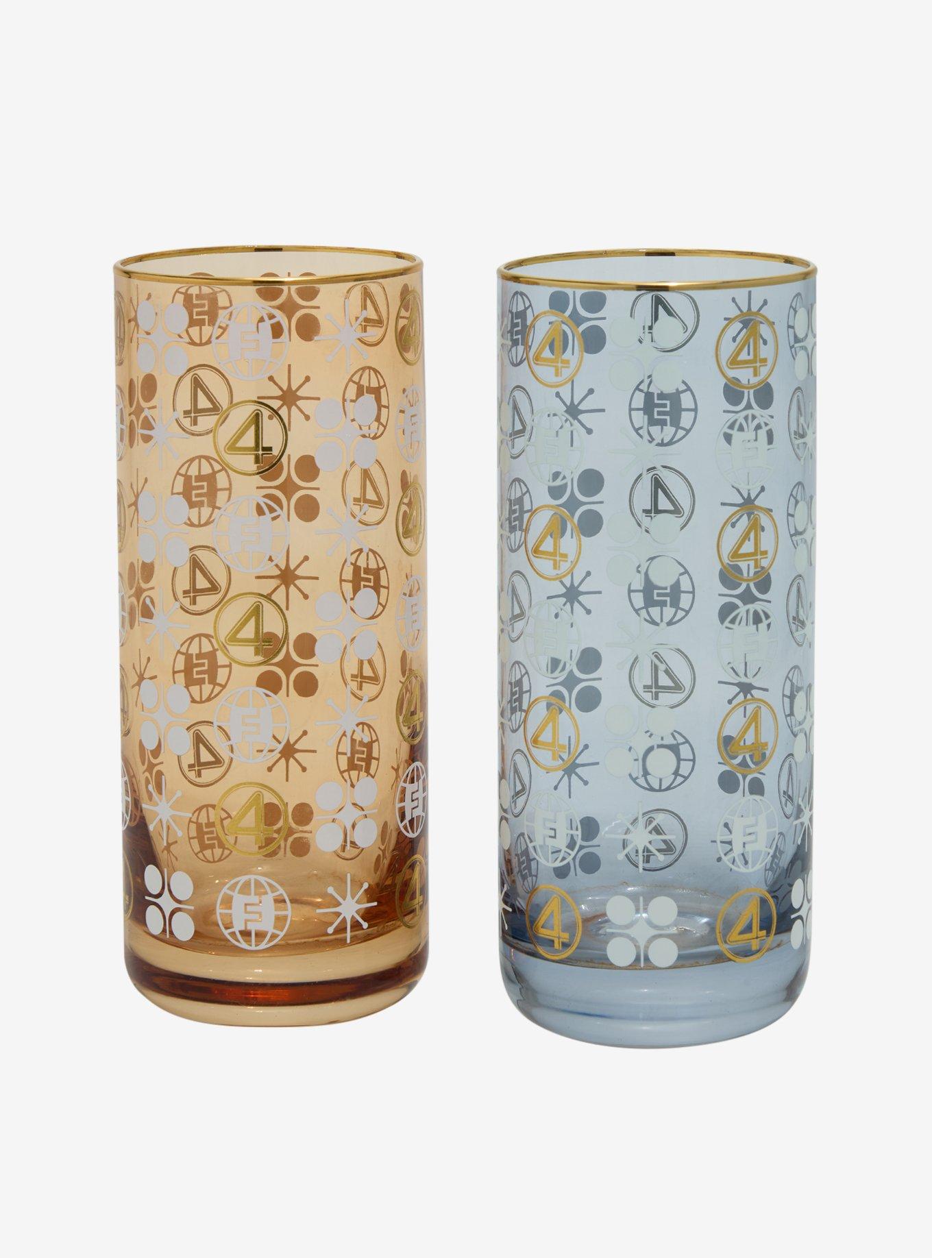 Marvel The Fantastic Four: First Steps Gold Logo Tall Glass Set - BoxLunch Exclusive, , alternate