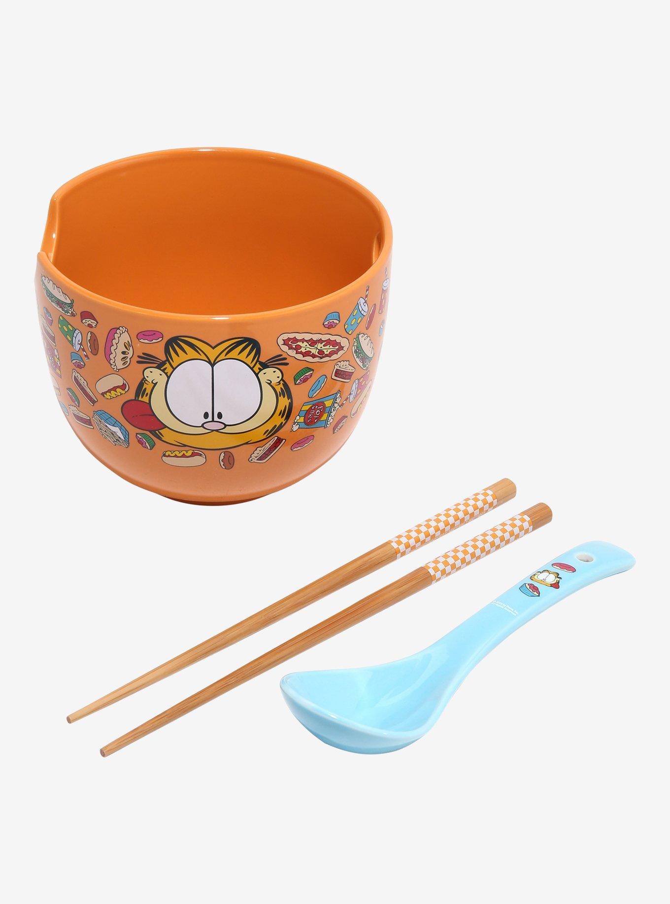 Garfield Junk Food Ramen Bowl With Chopsticks & Spoon, , hi-res