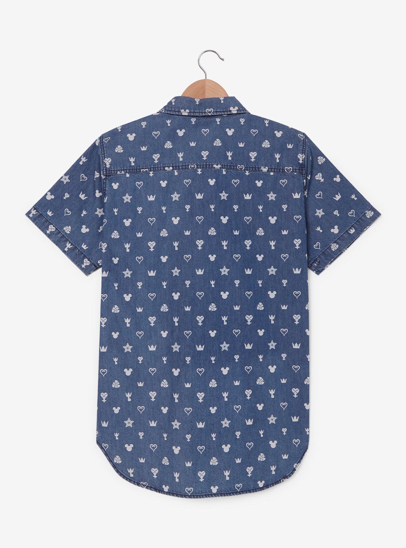 Disney Kingdom Hearts Icons Allover Print Woven Button-Up - BoxLunch Exclusive, , hi-res