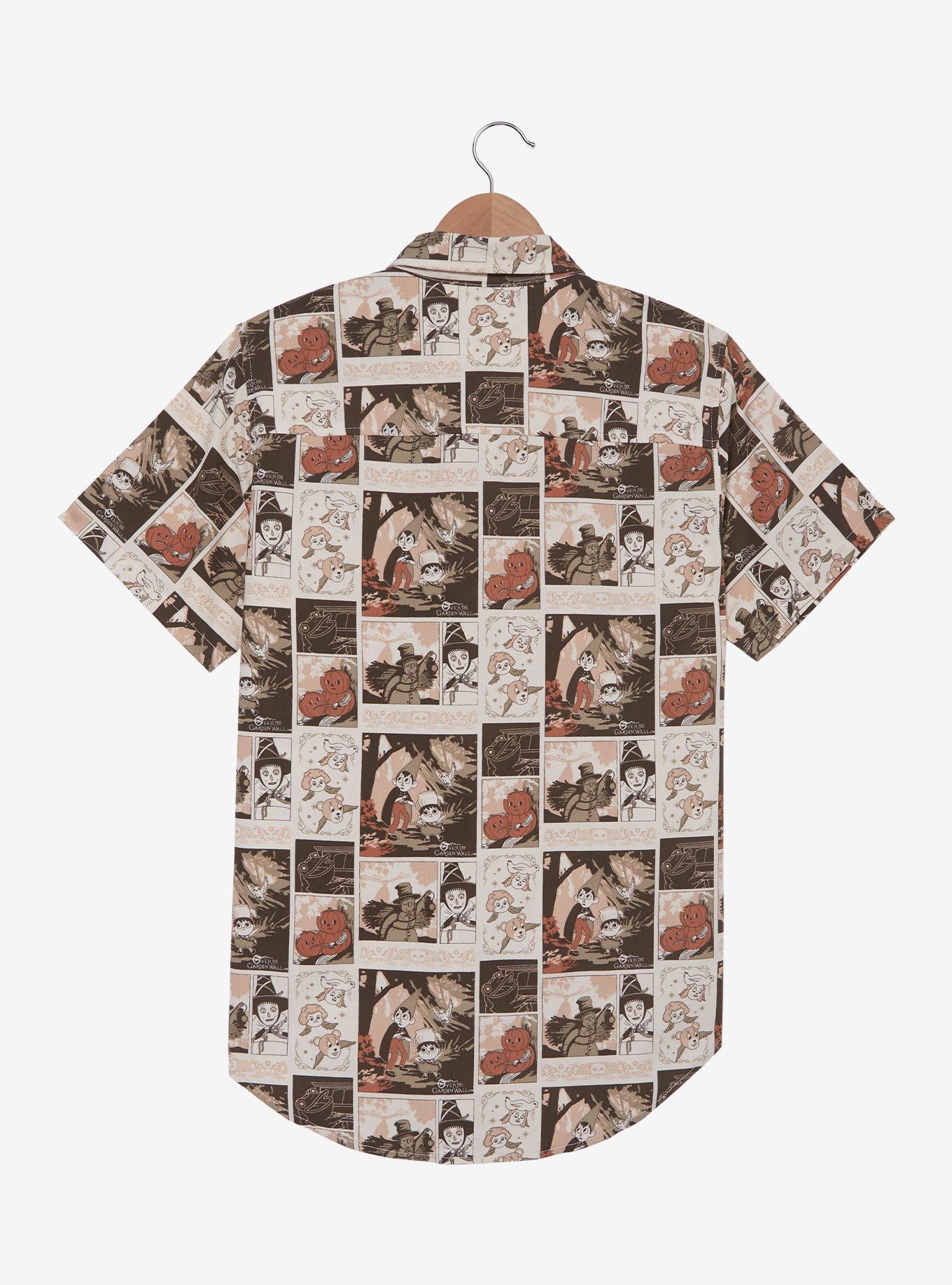Over The Garden Wall Tonal Scenes Allover Print Woven Button-Up - BoxLunch Exclusive, , hi-res