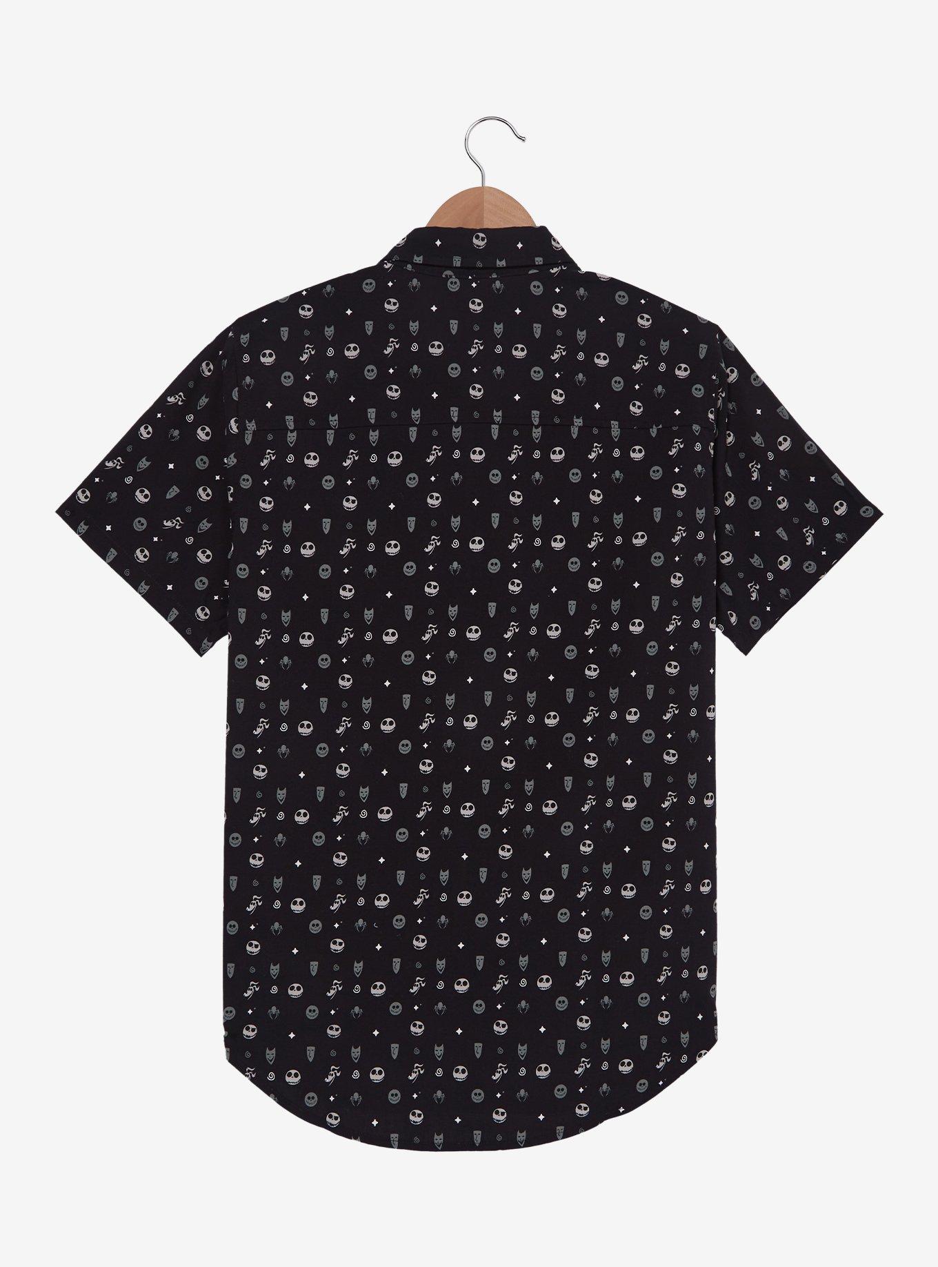 Disney The Nightmare Before Christmas Character Faces Allover Print Woven Button-Up - BoxLunch Exclusive