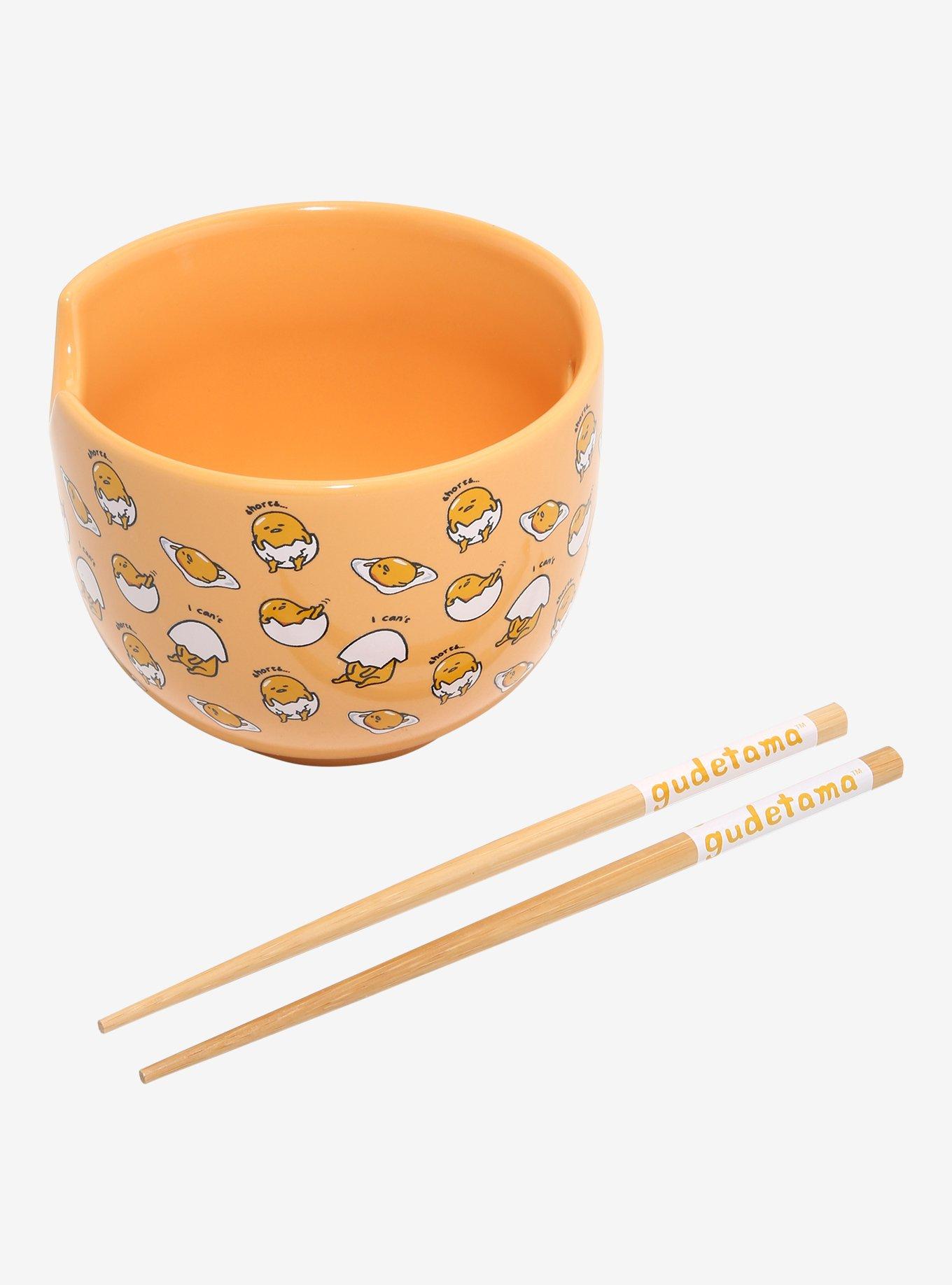 Gudetama Poses Ramen Bowl With Chopsticks, , hi-res