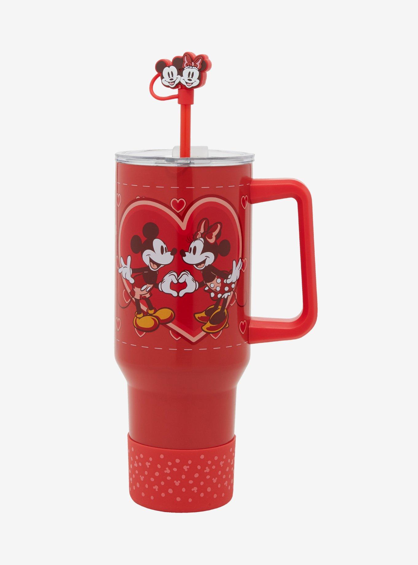 Disney Mickey & Minnie Valentine's Day Straw Tumbler — BoxLunch Exclusive, , hi-res