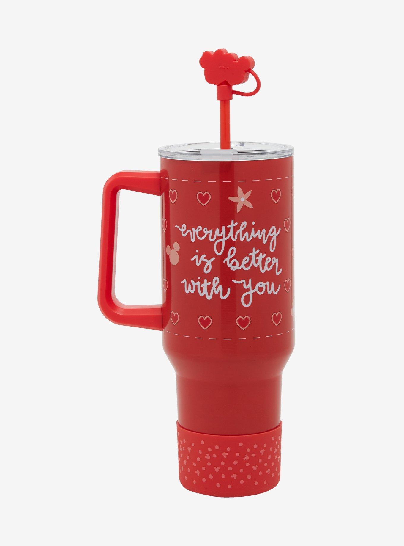 Disney Mickey & Minnie Valentine's Day Straw Tumbler — BoxLunch Exclusive, , alternate