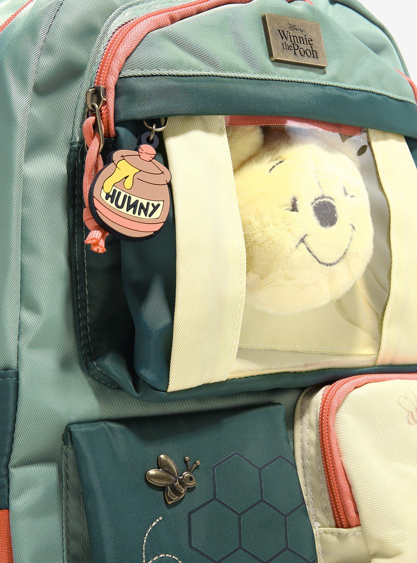 Disney Winnie the Pooh Pastel Multi-Pocket Backpack with Plush Pooh Bear Keychain - BoxLunch Exclusive, , alternate