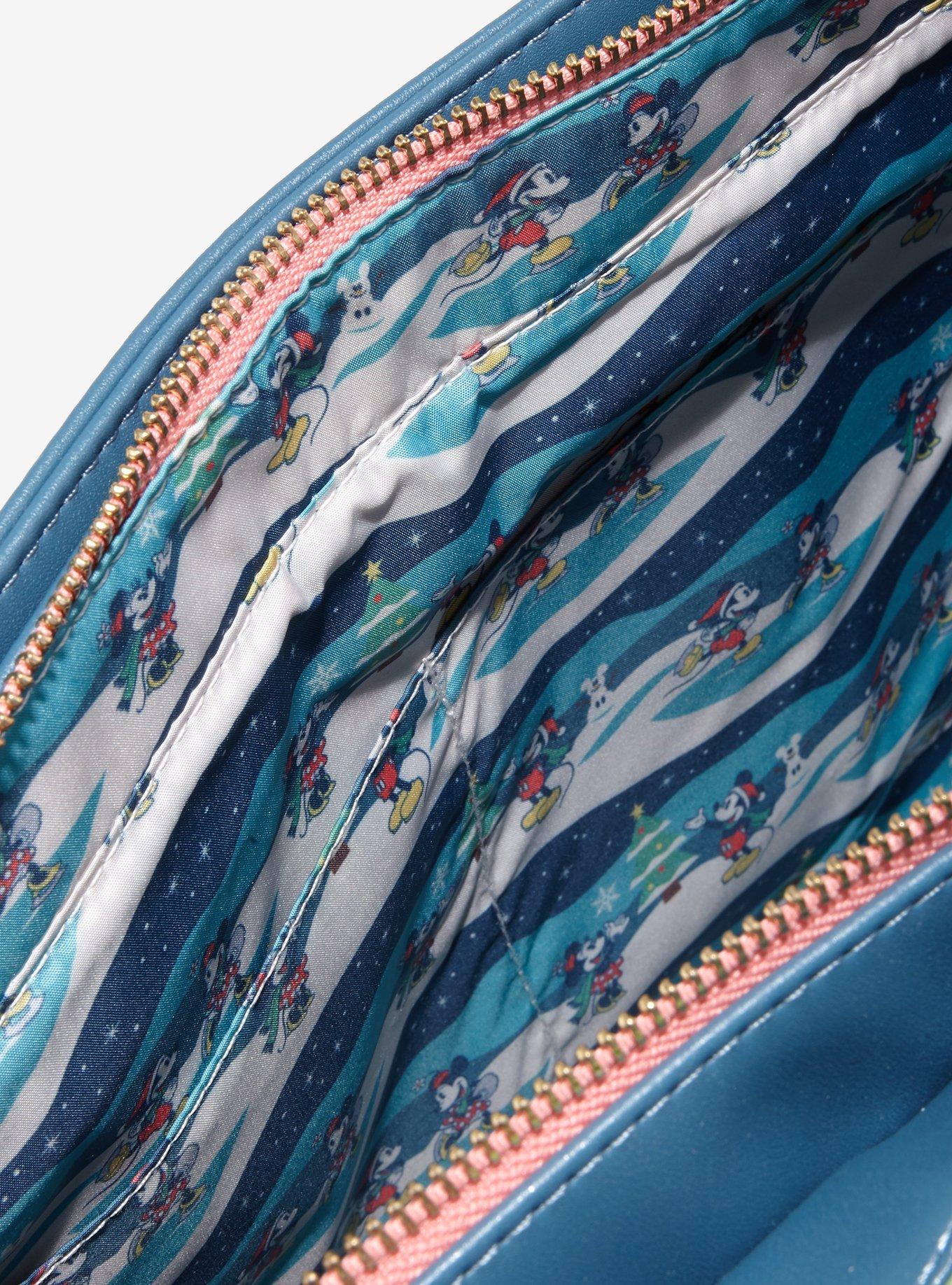 Loungefly Disney Mickey Mouse & Friends Checker Holiday Convertible Tote Bag, , alternate