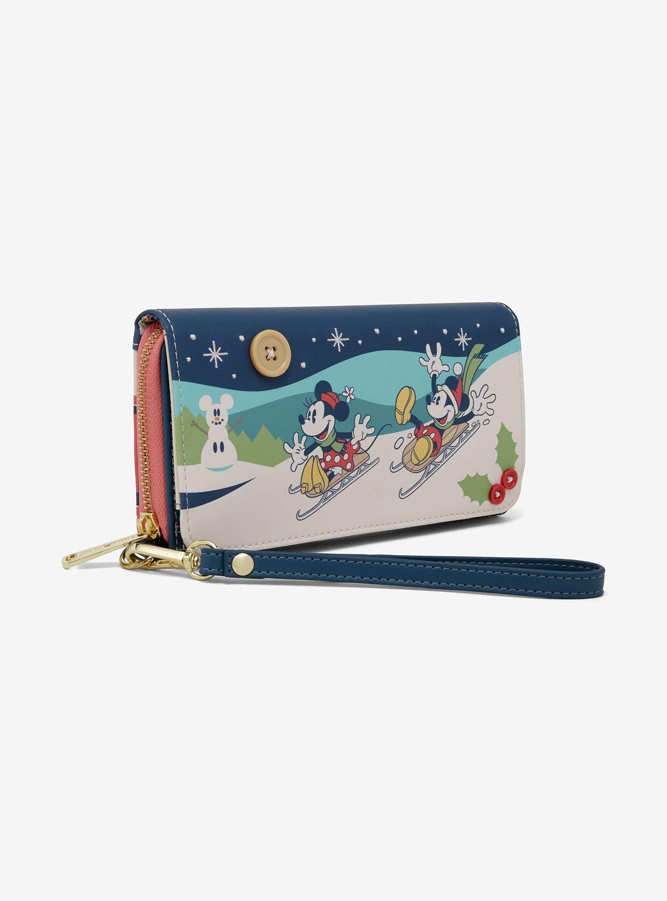 Loungefly Disney Mickey Mouse & Minnie Mouse Holiday Sleigh Flap Wallet, , hi-res