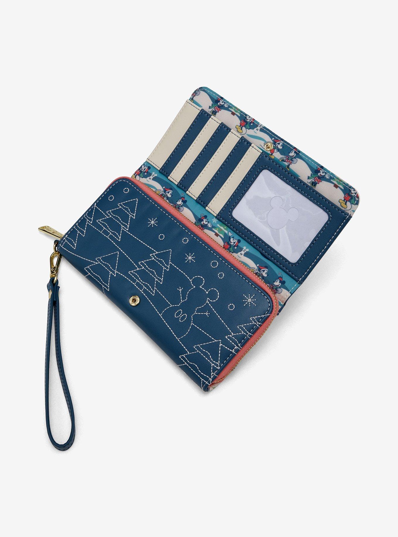 Loungefly Disney Mickey Mouse & Minnie Mouse Holiday Sleigh Flap Wallet, , alternate