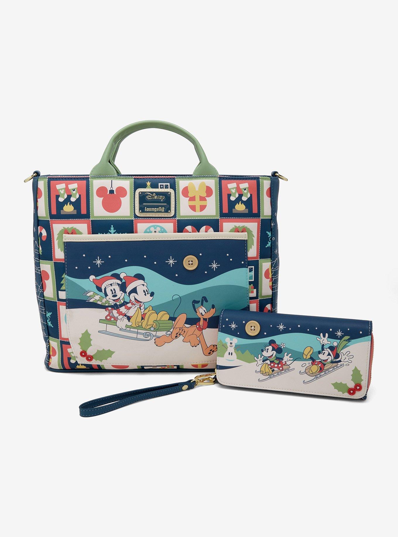 Loungefly Disney Mickey Mouse & Minnie Mouse Holiday Sleigh Flap Wallet, , alternate