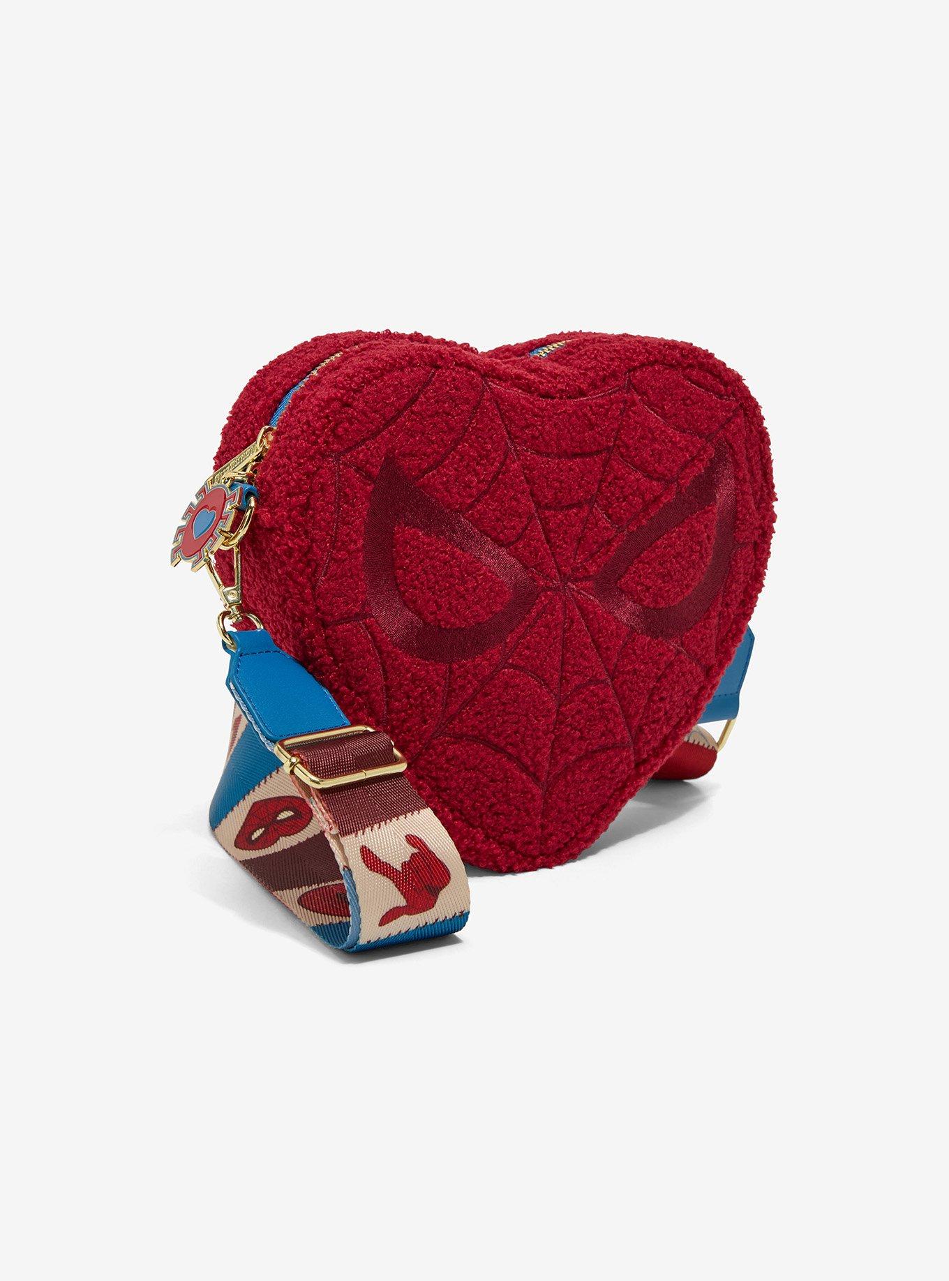 Loungefly Marvel Spider-Man Sherpa Heart Crossbody Bag, , hi-res