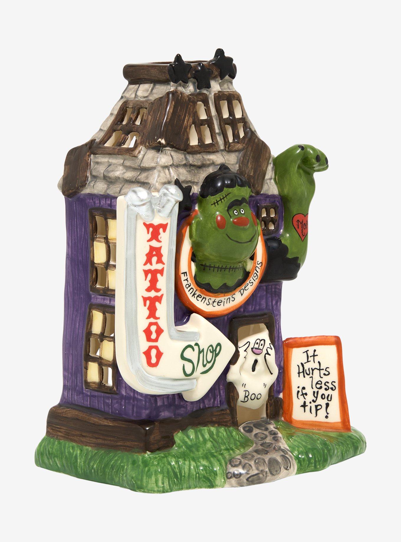 Blue Sky Halloween Tattoo Shop Ceramic Candle House, , hi-res