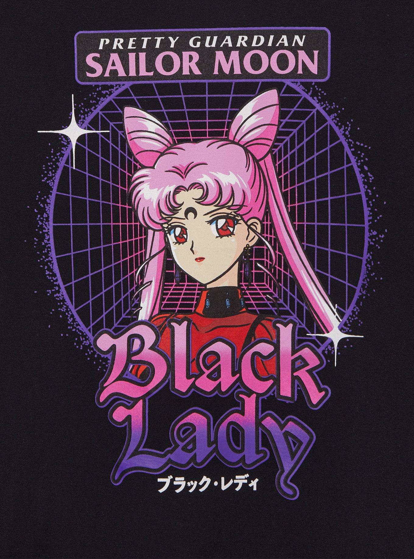 Sailor Moon Black Lady Grid Portrait Cropped T-Shirt - BoxLunch Exclusive, , hi-res