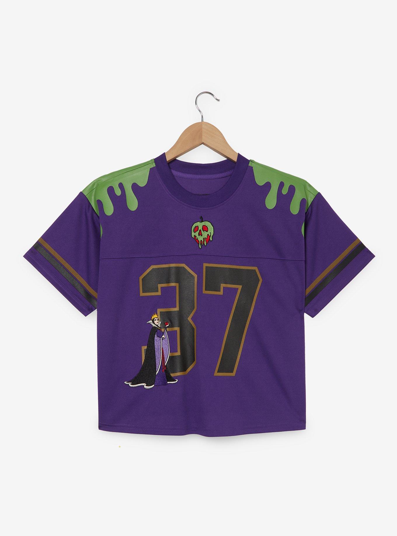 Disney Snow White and the Seven Dwarfs Evil Queen Women's Cropped Football Jersey - BoxLunch Exclusive, DARK PURPLE, alternate
