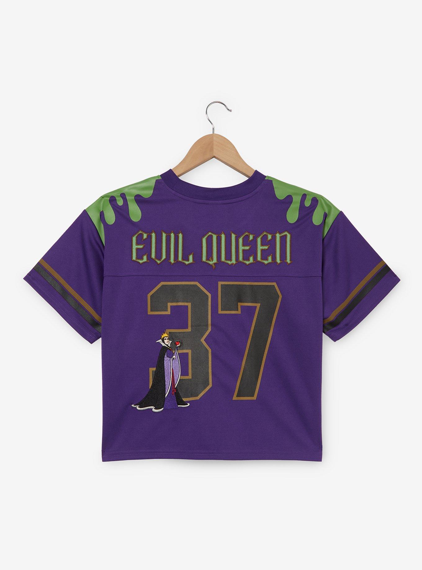 Disney Snow White and the Seven Dwarfs Evil Queen Women's Cropped Football Jersey - BoxLunch Exclusive, DARK PURPLE, alternate