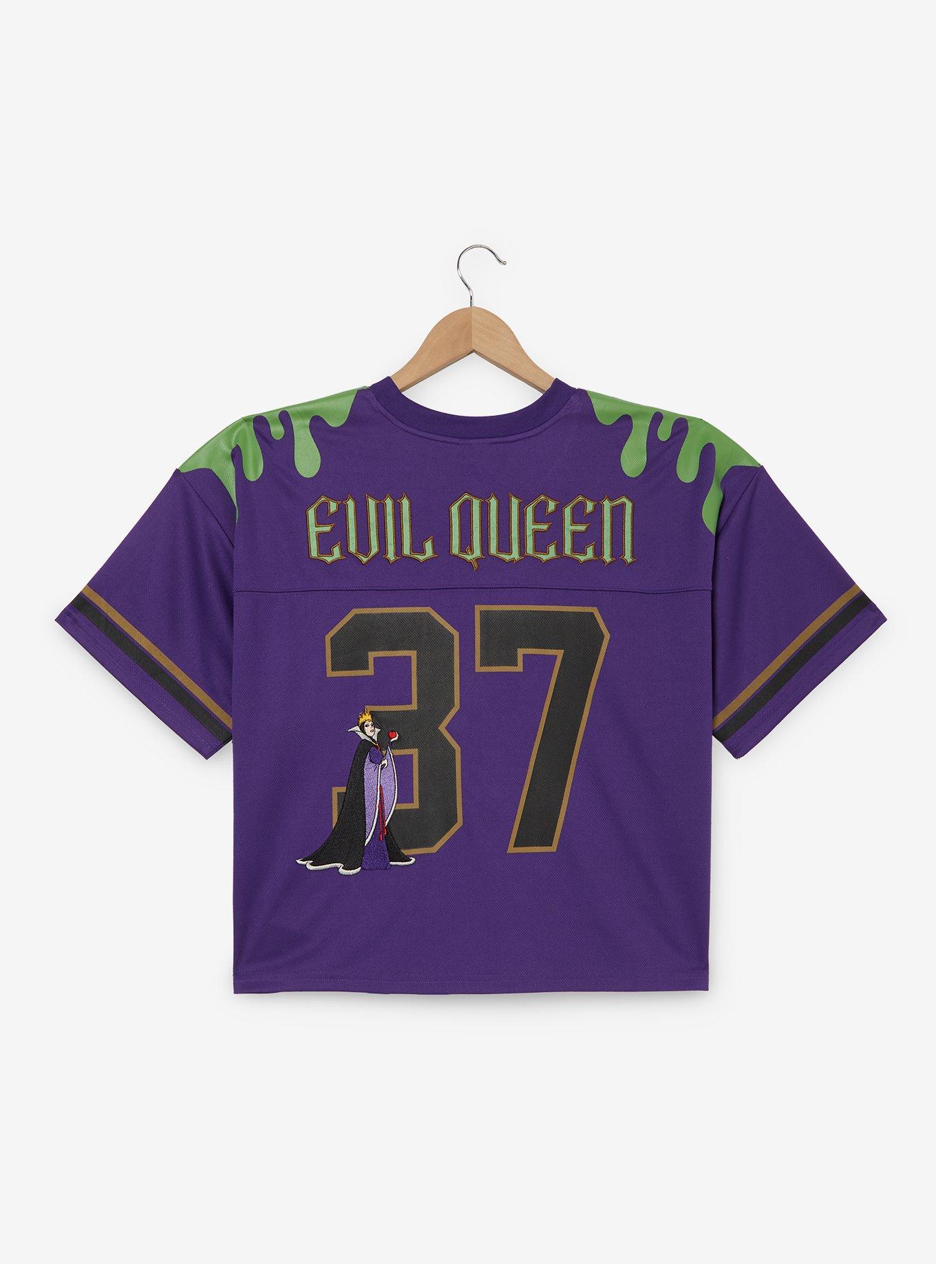 Disney Snow White And The Seven Dwarfs Evil Queen Women's Plus Size Cropped Football Jersey - BoxLunch Exclusive, , hi-res