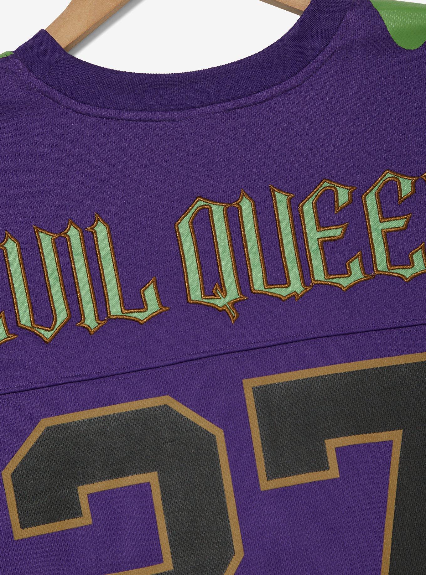 Disney Snow White And The Seven Dwarfs Evil Queen Women's Plus Size Cropped Football Jersey - BoxLunch Exclusive, DARK PURPLE, alternate