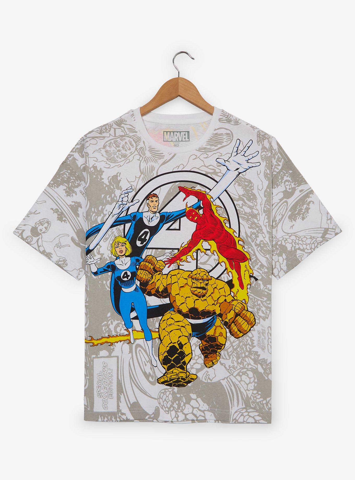 Marvel The Fantastic Four Group Portrait Comic Print T-Shirt - BoxLunch Exclusive, MULTI, alternate