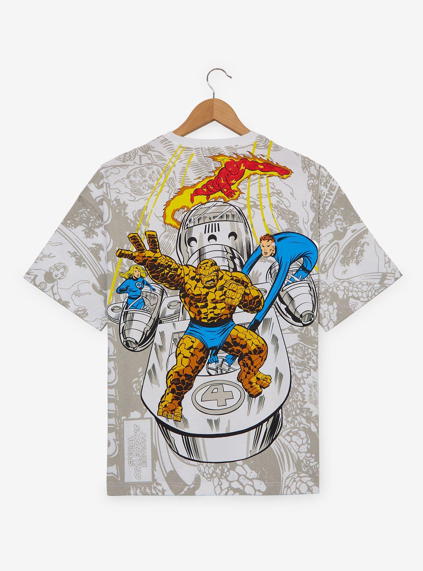 Marvel The Fantastic Four Group Portrait Comic Print T-Shirt - BoxLunch Exclusive, MULTI, alternate